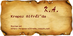 Krepsz Alfréda névjegykártya